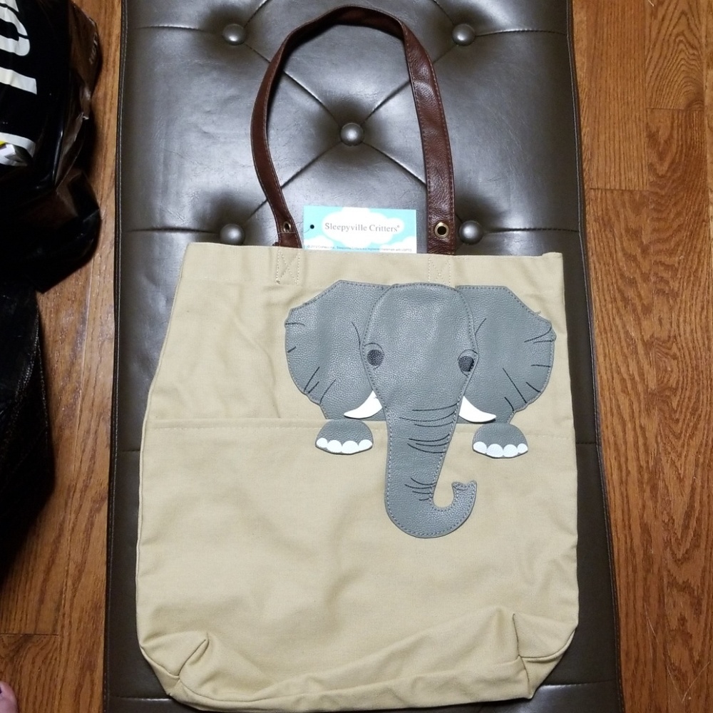 Canvas Elephant Tote